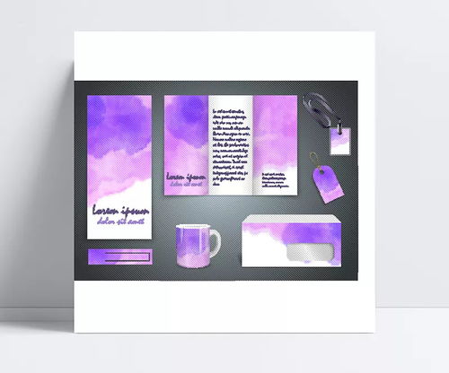 紫色水彩VI模板 企業(yè)品牌形象的靈動之選